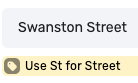 Standard Street Name Suffix icon