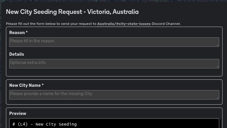 City Seeding Modal