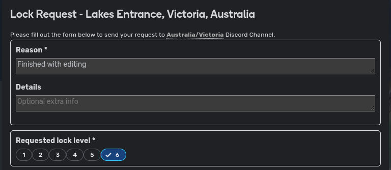 Lock levels in modal