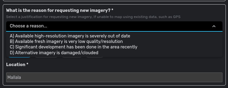 Satellite Imagery Modal Dark Reason