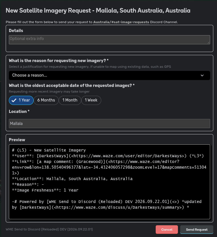 Satellite Imagery Modal Dark