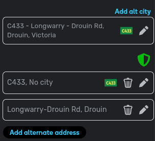 Road Shields with Alt Streets and no label